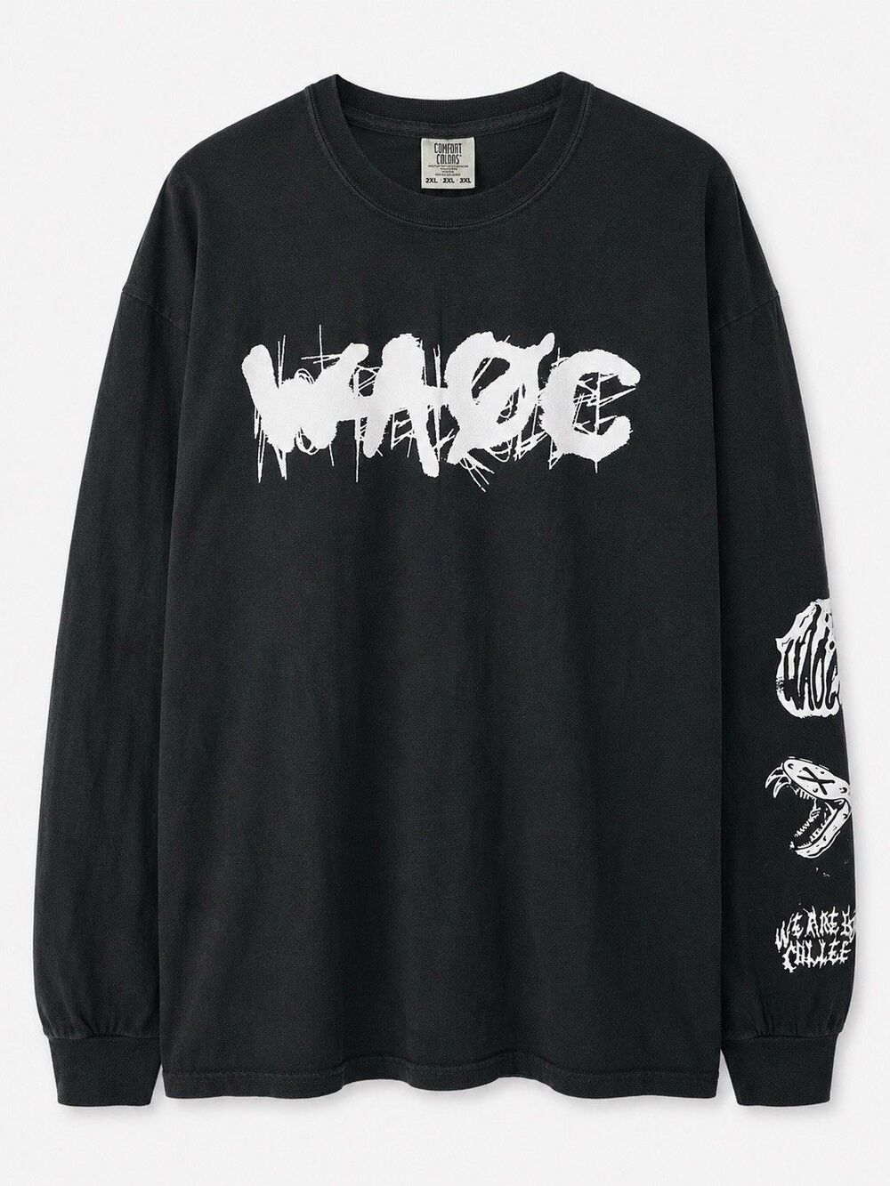 WAØC Not Real College Graphic Long Sleeve Shirt 2XL Streetwear Punk Skate